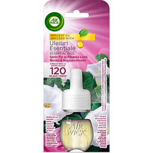 Rezerva odorizant de camera electric AIR WICK, Satin fin si Floarea lunii, 19 ml