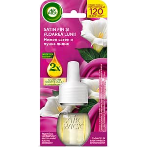 Rezerva odorizant de camera electric AIR WICK, Satin fin si Floarea lunii, 19 ml