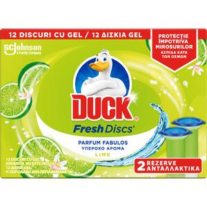 Rezerva odorizant toaleta DUCK Fresh Discs Lime, 12 discuri