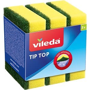 Burete de vase VILEDA Tip Top 46090, 3 bucati, galben-verde