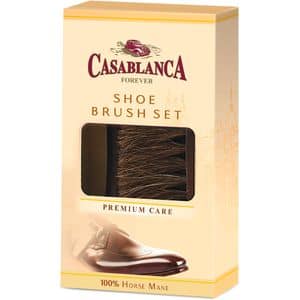 Set perie pantofi din par de cal CASABLANCA, maro