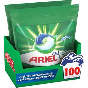 Detergent capsule ARIEL All in One PODS Mountain Spring, 100 spalari