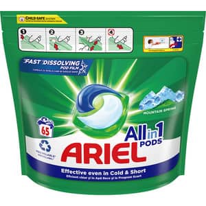 Detergent capsule ARIEL All in One PODS Mountain Spring, 65 spalari