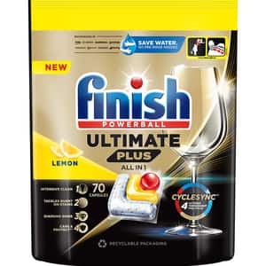 Detergent pentru masina de spalat vase FINISH Ultimate Plus, 70 capsule