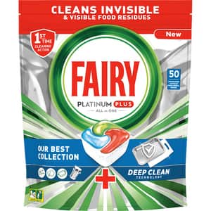 Detergent pentru masina de spalat vase FAIRY Platinum Plus Deep Clean, 50 spalari