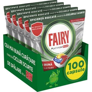 Detergent pentru masina de spalat vase FAIRY Platinum Plus, 100 capsule
