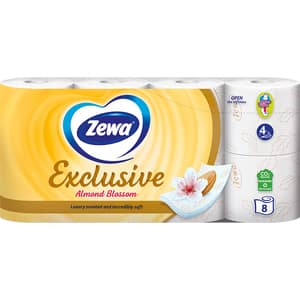 Hartie igienica ZEWA Exclusive Almond Milk, 4 straturi, 8 role