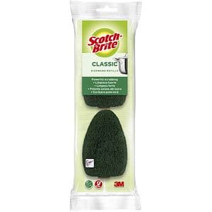 Rezerva burete de vase cu rezervor detergent SCOTCH-BRITE Click and Clean MMCC0200, 2 bucati, galben-verde
