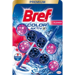 Odorizant toaleta BREF Color Aktiv Fresh Flower, 2 x 50g