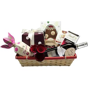 Cos cadou LUXURY BASKETS Bordo Easter E9BE
