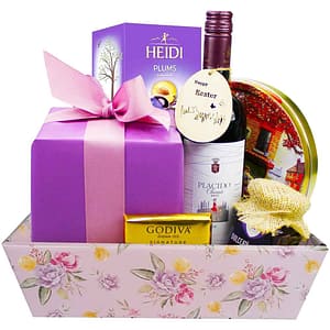 Cos cadou LUXURY BASKETS Purple Chic 7PC