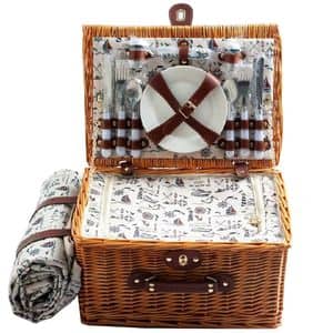 Cos picnic echipat MYRIA MY4480, bambus, 21 accesorii, maro