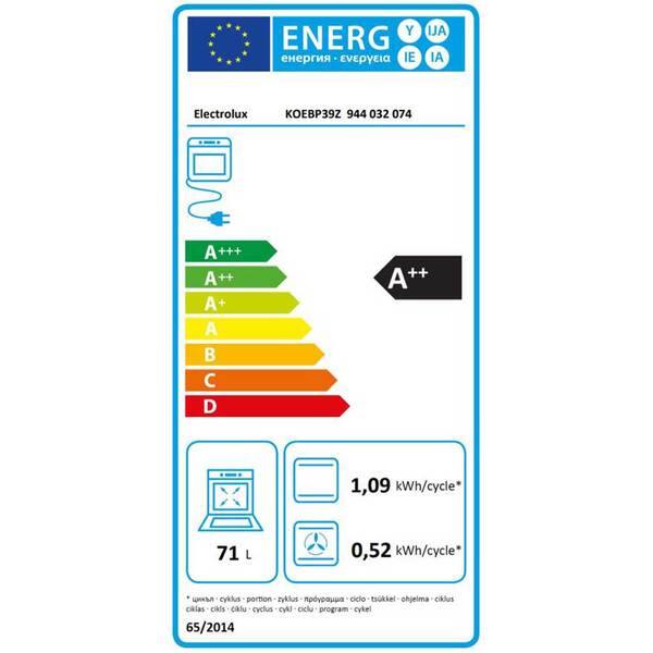 Cuptor incorporabil ELECTROLUX KOEBP39Z, Electric, Autocuratare pirolitica, 71 l, Clasa A++, negru