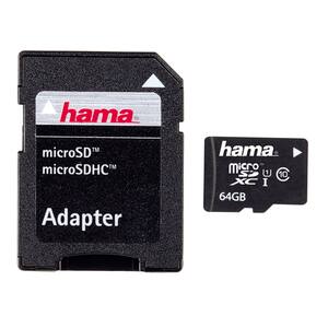 Card de memorie HAMA 108077 microSDHC, 64GB, Clasa 10, 22MBs, adaptor