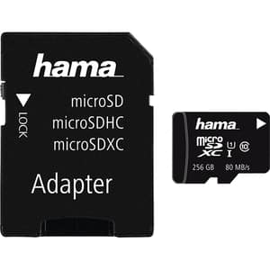 Card de memorie HAMA 124171 microSDXC, 256GB, clasa 10 UHS-I, 80MBs, adaptor SD