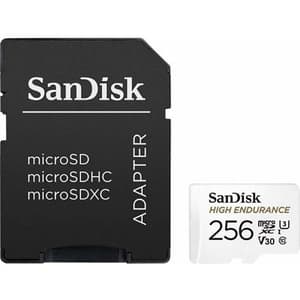 Card de memorie SANDISK High Endurance, microSDXC, 256GB, 100MB/s, clasa 10/U3/V30, UHS-I, adaptor