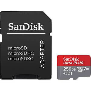 Card de memorie SANDISK Ultra Plus microSDXC, 256GB, 150MB/s, clasa 10/U1/A1, UHS-I, adaptor