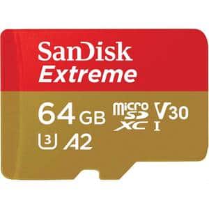 Card de memorie SANDISK Extreme microSDXC UHS-I, 64GB, 170MB/s, C10, U3, V30, A2, adaptor