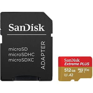 Card de memorie SANDISK Extreme Plus microSDXC UHS-I, 512GB, 200MB/s, C10, U3, V30, A2, adaptor
