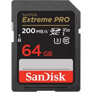 Card de memorie SANDISK Extreme Pro, SDXC, 64GB, 200MB/s, clasa 10, U3, V30, UHS-I