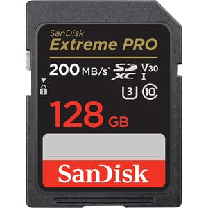 Card de memorie SANDISK Extreme Pro, SDXC, 128GB, 2000MB/s, clasa 10, U3, V30, UHS-I