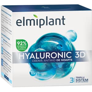 Crema de noapte antirid ELMIPLANT Hyaluronic 3D, 50ml