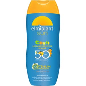Crema protectie solara ELMIPLANT Sun Milk Kids, SPF 50, 200ml