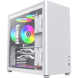 Carcasa PC GAMEMAX Spark Pro, USB Type-C, Fara sursa, alb