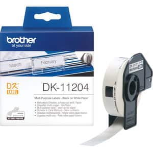 Banda etichete BROTHER DK-11204, 17 x 54 mm, Negru pe Alb