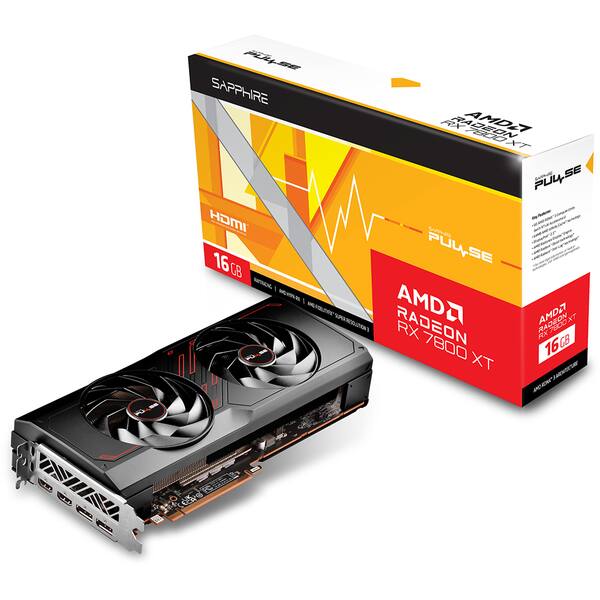 Placa video SAPPHIRE PULSE AMD Radeon RX 7800 XT, 16GB GDDR6, 256bit, 11330-02-20G