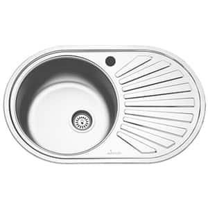 Chiuveta bucatarie SANOBI 2020 BSL-OV, 1 cuva, picurator dreapta, inox, argintiu