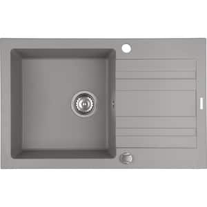 Chiuveta bucatarie PYRAMIS Altexia Buster 79, 1 cuva, picurator reversibil, compozit granit, gri
