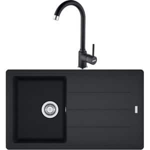 Pachet chiuveta FRANKE BFG 611-86, 1 cuva, picurator reversibil, compozit granit + baterie Pola 1.0, negru