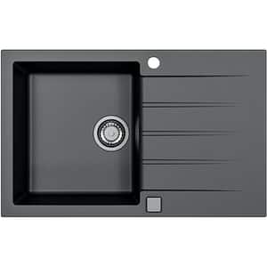 Chiuveta bucatarie ALVEUS Cadit 20 G91, 1 cuva, picurator reversibil, compozit granit, negru