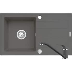 Pachet chiuveta PYRAMIS Classic, 1 cuva, picurator reversibil, picurator reversibil, compozit granit + baterie, gri