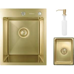 Pachet chiuveta bucatarie SANDONNA HD4050, 1 cuva, inox + picurator + dozator sapun, auriu