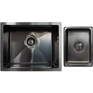 Pachet chiuveta bucatarie SANDONNA HD5040, 1 cuva, inox + picurator, negru