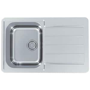 Chiuveta bucatarie ALVEUS Line 80 Max Satin, 1 cuva, inox, argintiu