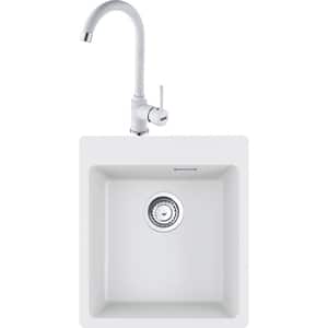 Pachet chiuveta FRANKE MRG 610-39, 1 cuva, compozit granit + baterie Pola, alb