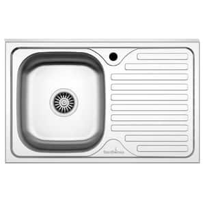 Chiuveta bucatarie SANDONNA PS8050, 1 cuva, picurator stanga, inox, gri