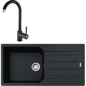 Pachet chiuveta FRANKE Fragranite UCG 611-86, 1 cuva, picurator reversibil, compozit granit + baterie Pola 1.0 VN, negru