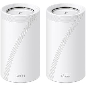 Sistem Wireless Mesh TP-Link Deco BE85 BE19000, Tri-Band 1376 + 5760 + 11520 Mbps, 2 bucati, alb
