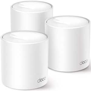 Sistem Wireless Mesh TP-LINK Deco X1500 AX1500, Dual-Band 300 + 1201 Mbps, 3 buc, alb