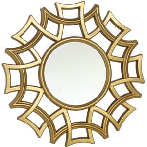 Set 3 oglinzi decorative DECOR Tulum, D 11 cm, auriu