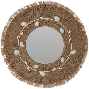Oglinda decorativa KI Scoici, D 45 cm, maro