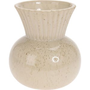 Vaza decorativa KI Belly Shape, portelan, 14 x 14 x 16 cm, crem