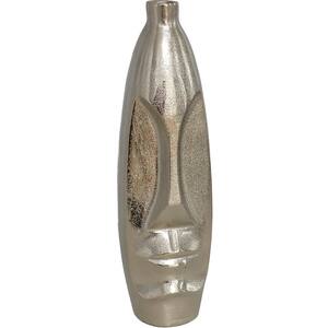 Vaza decorativa DECOR Bucaro, metal, 10 x 10 x 35 cm, argintiu