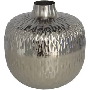 Vaza decorativa DECOR Florero, metal, 21 x 24 x 21 cm, argintiu
