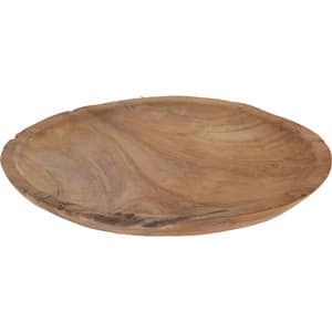 Platou decorativ KI Teak, lemn, 36 x 36 x 3 cm, maro