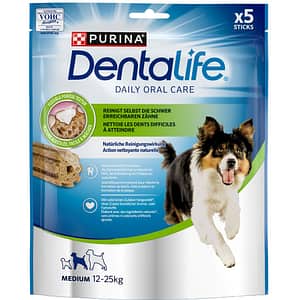 Recompensa pentru caini DENTALIFE, Talie medie, Cereale si pui, 6 x 115g